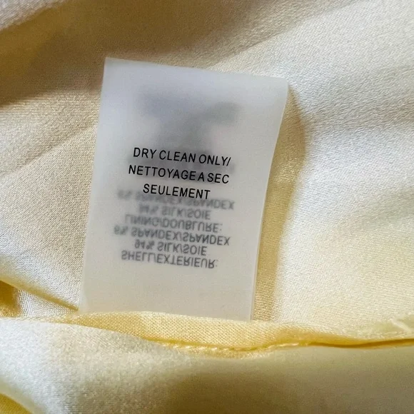 NWT! Alice + Olivia Yellow Silk Taryn Twisted Halter Cocktail Dress. Size Small. - Picture 12 of 13